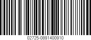 Código de barras (EAN, GTIN, SKU, ISBN): '02725-0891400910'