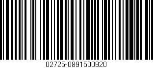 Código de barras (EAN, GTIN, SKU, ISBN): '02725-0891500920'