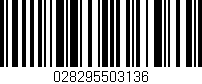 Código de barras (EAN, GTIN, SKU, ISBN): '028295503136'