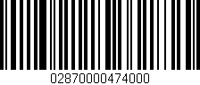 Código de barras (EAN, GTIN, SKU, ISBN): '02870000474000'
