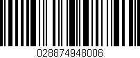 Código de barras (EAN, GTIN, SKU, ISBN): '028874948006'
