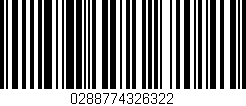 Código de barras (EAN, GTIN, SKU, ISBN): '0288774326322'