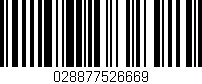 Código de barras (EAN, GTIN, SKU, ISBN): '028877526669'