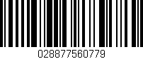 Código de barras (EAN, GTIN, SKU, ISBN): '028877560779'