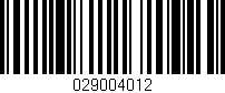 Código de barras (EAN, GTIN, SKU, ISBN): '029004012'