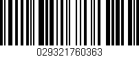 Código de barras (EAN, GTIN, SKU, ISBN): '029321760363'