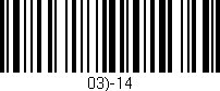 Código de barras (EAN, GTIN, SKU, ISBN): '03)-14'