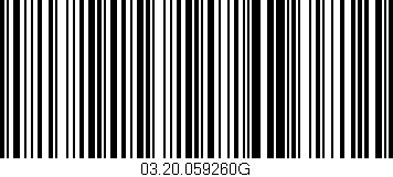 Código de barras (EAN, GTIN, SKU, ISBN): '03.20.059260G'