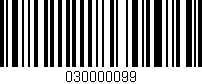 Código de barras (EAN, GTIN, SKU, ISBN): '030000099'