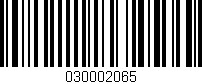 Código de barras (EAN, GTIN, SKU, ISBN): '030002065'