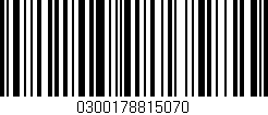Código de barras (EAN, GTIN, SKU, ISBN): '0300178815070'