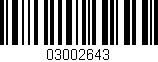 Código de barras (EAN, GTIN, SKU, ISBN): '03002643'