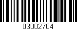 Código de barras (EAN, GTIN, SKU, ISBN): '03002704'