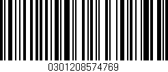 Código de barras (EAN, GTIN, SKU, ISBN): '0301208574769'