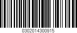 Código de barras (EAN, GTIN, SKU, ISBN): '0302014300915'