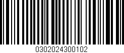 Código de barras (EAN, GTIN, SKU, ISBN): '0302024300102'