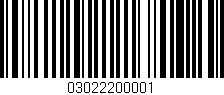 Código de barras (EAN, GTIN, SKU, ISBN): '03022200001'
