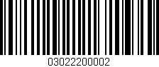 Código de barras (EAN, GTIN, SKU, ISBN): '03022200002'