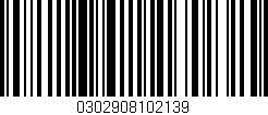 Código de barras (EAN, GTIN, SKU, ISBN): '0302908102139'