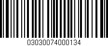 Código de barras (EAN, GTIN, SKU, ISBN): '03030074000134'