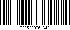 Código de barras (EAN, GTIN, SKU, ISBN): '0305223361649'