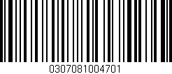 Código de barras (EAN, GTIN, SKU, ISBN): '0307081004701'