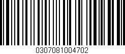 Código de barras (EAN, GTIN, SKU, ISBN): '0307081004702'