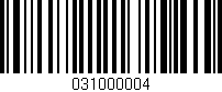 Código de barras (EAN, GTIN, SKU, ISBN): '031000004'