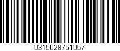 Código de barras (EAN, GTIN, SKU, ISBN): '0315028751057'