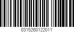 Código de barras (EAN, GTIN, SKU, ISBN): '0315260122011'