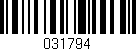 Código de barras (EAN, GTIN, SKU, ISBN): '031794'