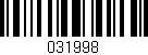Código de barras (EAN, GTIN, SKU, ISBN): '031998'