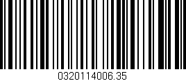Código de barras (EAN, GTIN, SKU, ISBN): '0320114006.35'
