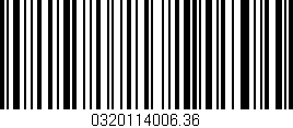 Código de barras (EAN, GTIN, SKU, ISBN): '0320114006.36'
