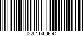 Código de barras (EAN, GTIN, SKU, ISBN): '0320114006.44'