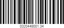 Código de barras (EAN, GTIN, SKU, ISBN): '0320448001.34'