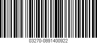 Código de barras (EAN, GTIN, SKU, ISBN): '03270-0891400922'