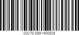 Código de barras (EAN, GTIN, SKU, ISBN): '03270-0891400926'
