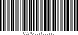Código de barras (EAN, GTIN, SKU, ISBN): '03270-0891500920'