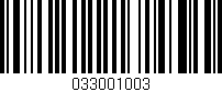 Código de barras (EAN, GTIN, SKU, ISBN): '033001003'