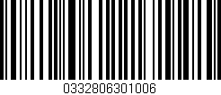 Código de barras (EAN, GTIN, SKU, ISBN): '0332806301006'