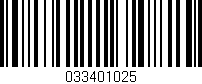 Código de barras (EAN, GTIN, SKU, ISBN): '033401025'