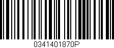 Código de barras (EAN, GTIN, SKU, ISBN): '0341401870P'