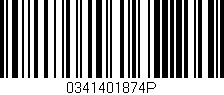 Código de barras (EAN, GTIN, SKU, ISBN): '0341401874P'