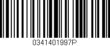 Código de barras (EAN, GTIN, SKU, ISBN): '0341401997P'