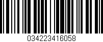 Código de barras (EAN, GTIN, SKU, ISBN): '034223416058'