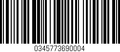 Código de barras (EAN, GTIN, SKU, ISBN): '0345773690004'