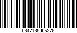 Código de barras (EAN, GTIN, SKU, ISBN): '0347139005378'