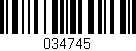 Código de barras (EAN, GTIN, SKU, ISBN): '034745'