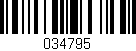 Código de barras (EAN, GTIN, SKU, ISBN): '034795'